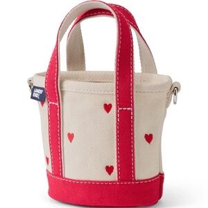 Lands’ End Mini Embroidered Open Top Canvas Tote - Embroidered Hearts